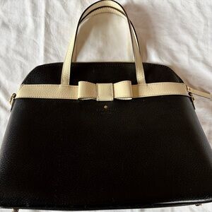 Kate Spade Black and Cream Satchel with Bow